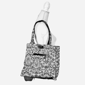 Chic Black and White Vinyl Patterned Tote Bag